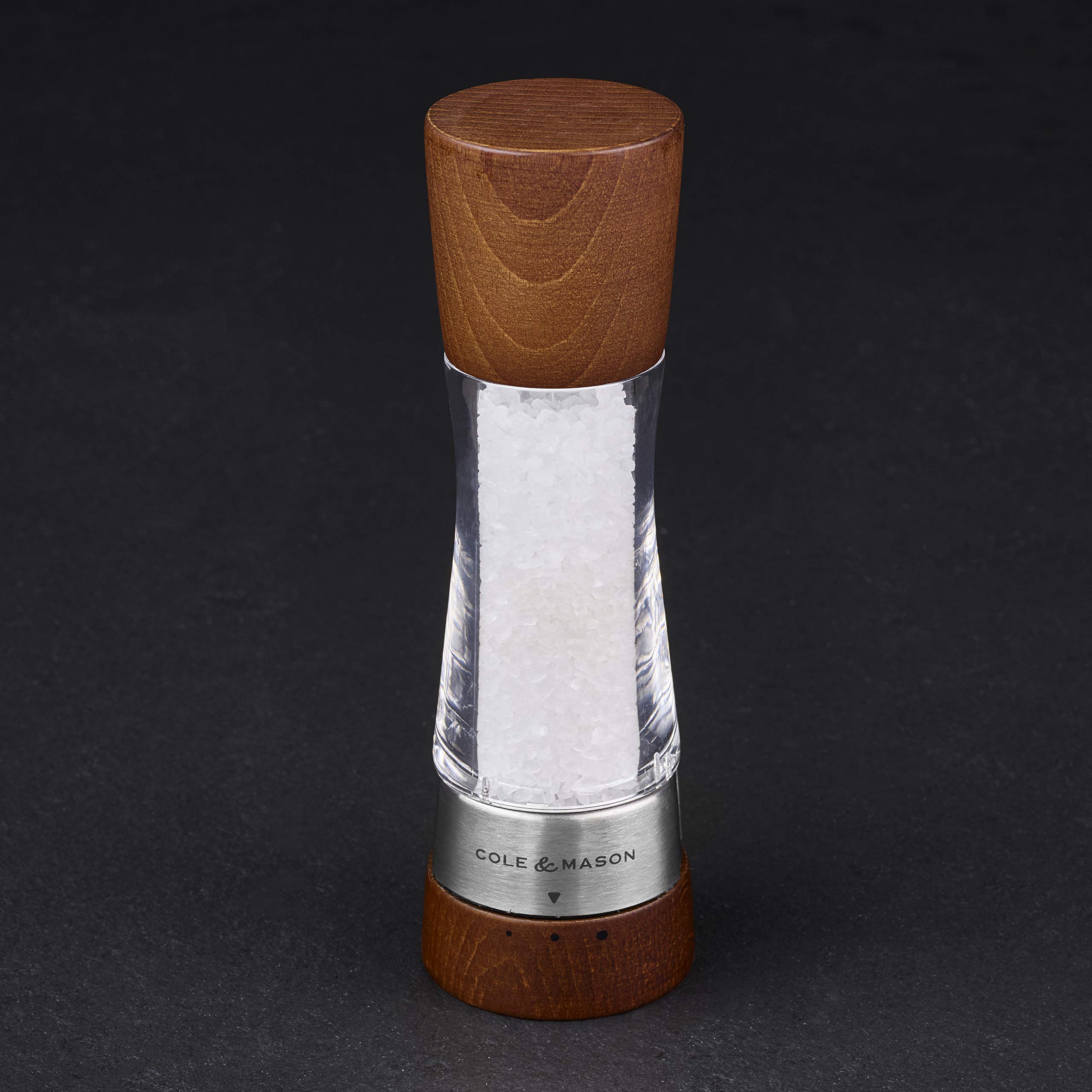 Cole & Mason & MASON Derwent Mühle - Forest H594292G ‘Gourmet-Präzisions’ Salzmühle mit diamantgeschliffenem Keramikmahlwerk und voreingestellten Mahlstufen. Maße: 6 x 6 x 19 cm. Acryl/Forrest