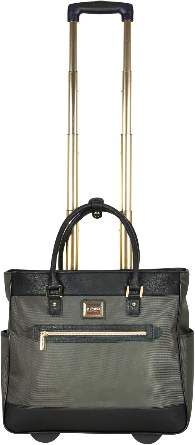 Kenneth Cole Reaction Women's Runway Call Rolling Laptop Briefcase Bag RFID Laptop & Tablet Business Carry, Olive Wheeled Tote