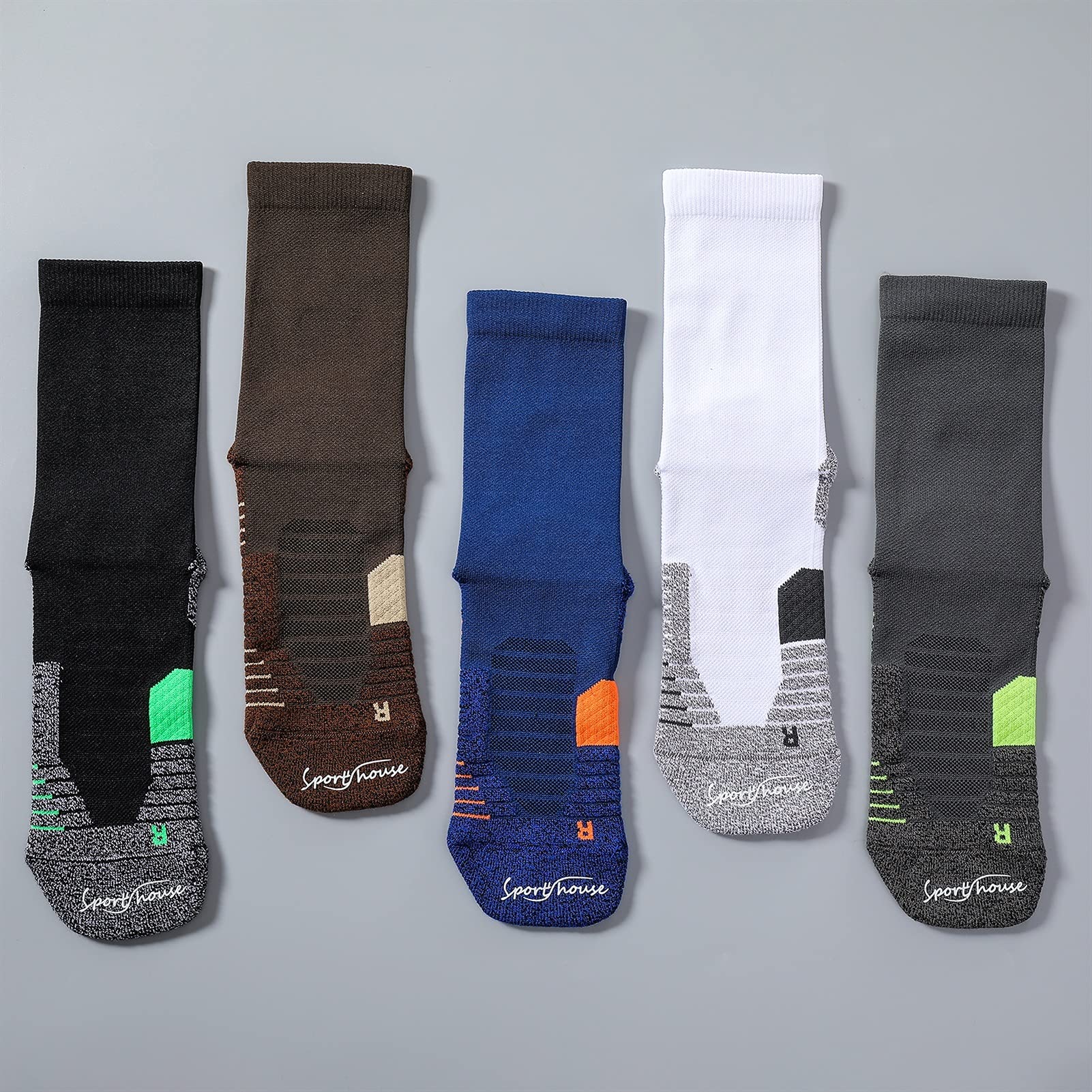 Calze da Basket da Uomo Calzini in Cotone Sport Sport Socks Pack Pack Esecuzione di Calzini da Ciclismo Nero Traspirante Uomo Traspirante