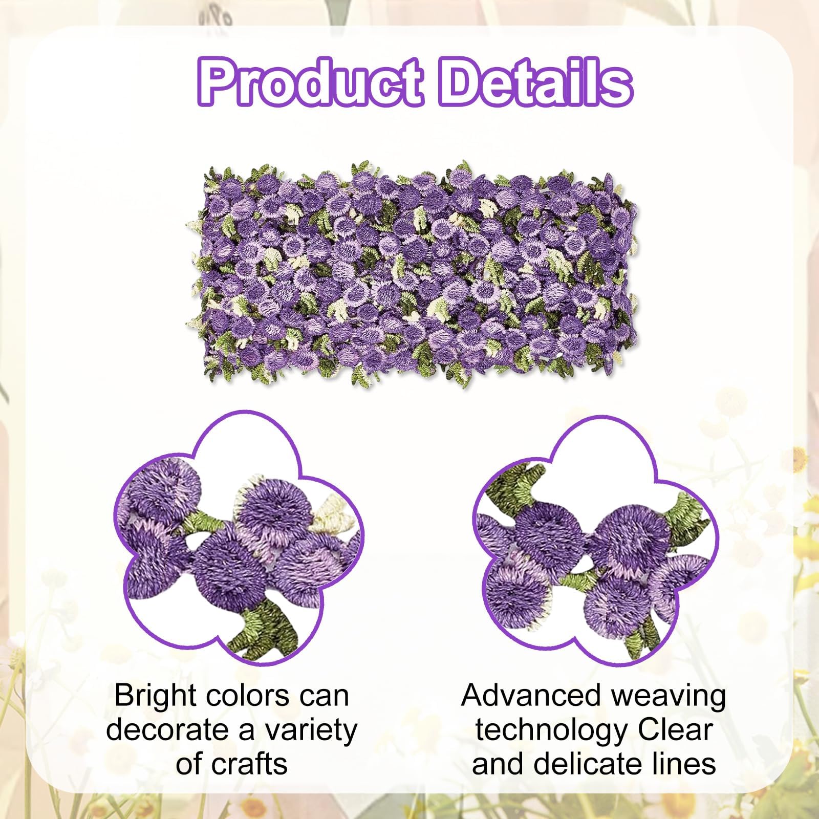 Guipure,ruban Dentelle Florale En Guipure, Guipure Motif Fleur 25 Mm, Ruban Dentelle Rose , - Un