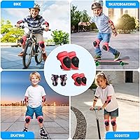 Vista 6 de GEQID Rodilleras, coderas y muñequeras para niños, juego de equipo de protección para patinaje en línea, scooter, patinaje, bicicleta