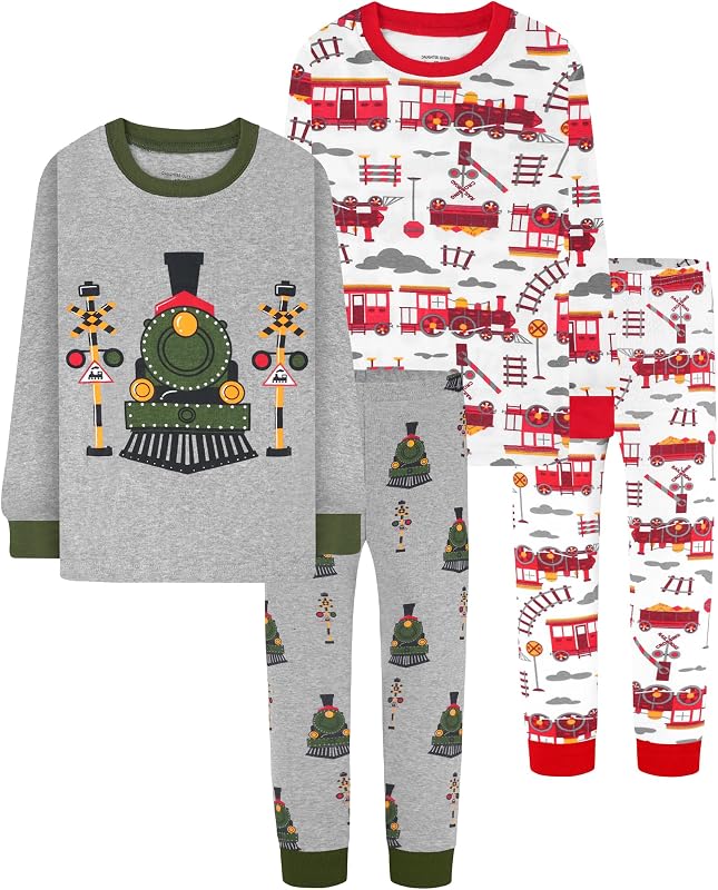 DAUGHTER QUEEN Conjunto de Pijama Infantil Masculino com 4 Peças em Algodão