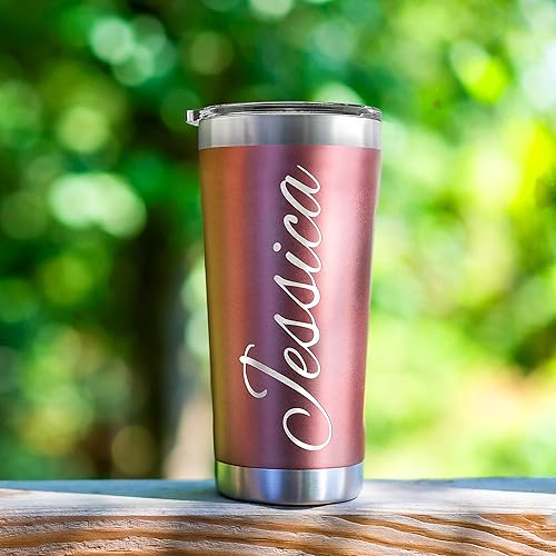 Miniatura 9 de Be Burgundy - Vaso personalizado con nombre grabado, 12 diseños, vaso de café de 30 onzas con tapa deslizante, aislamiento de doble pared, regalo