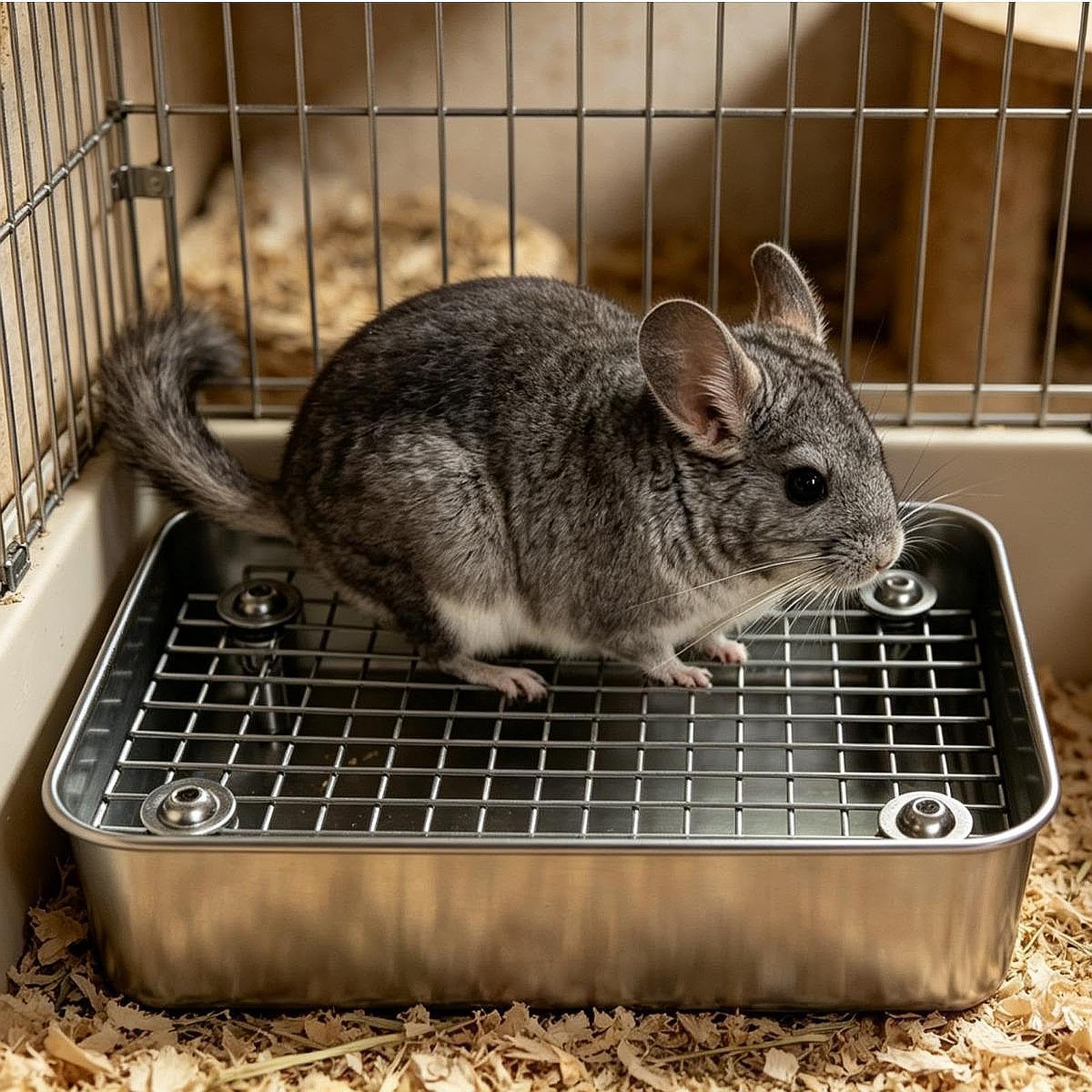 Zubehör, Wiederverwendbare Rechteckige Urinierschale, Toilette für Kleine Meerschweinchen Und Andere, S Silver