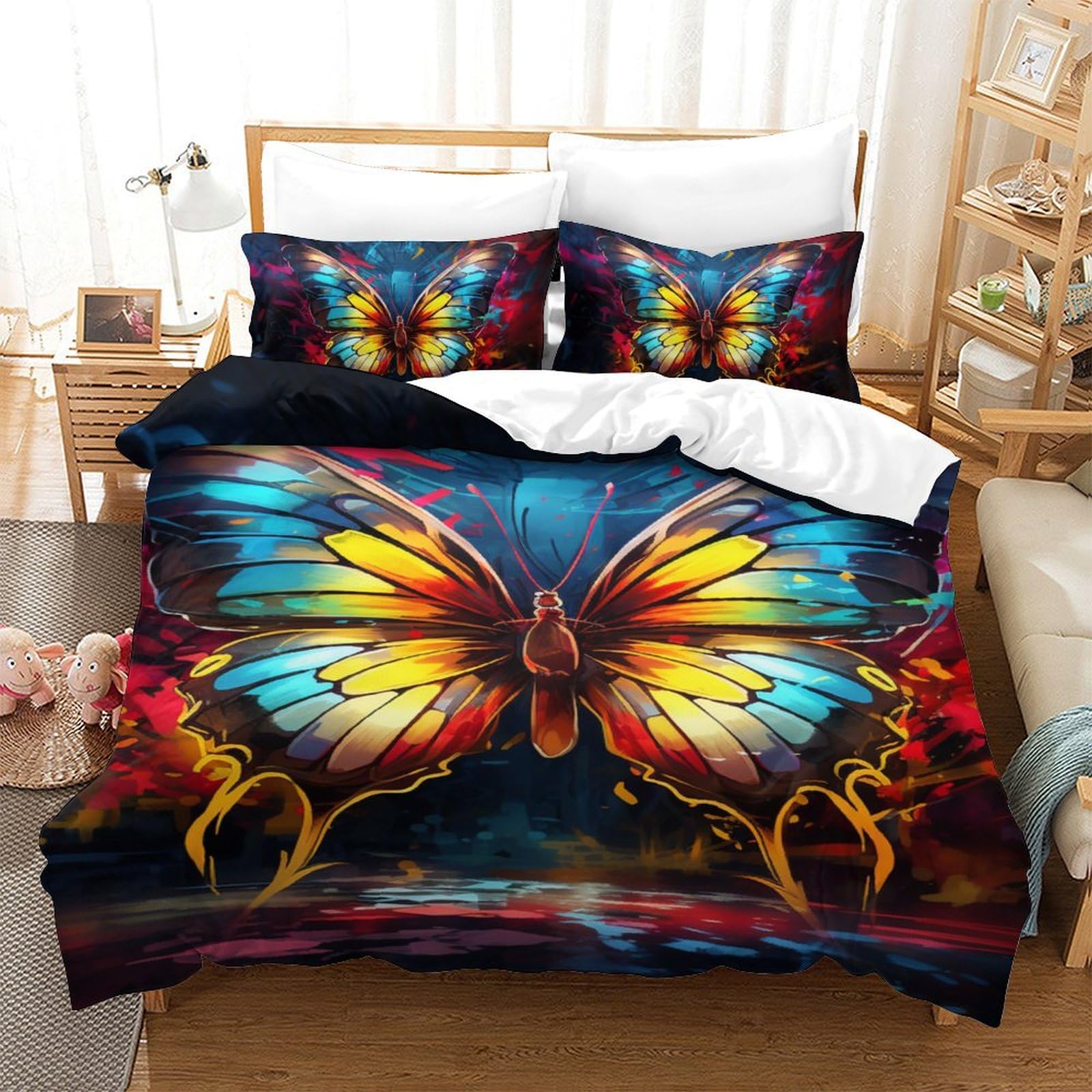 Parure de lit papillon 3D pour décorer la chambre ado