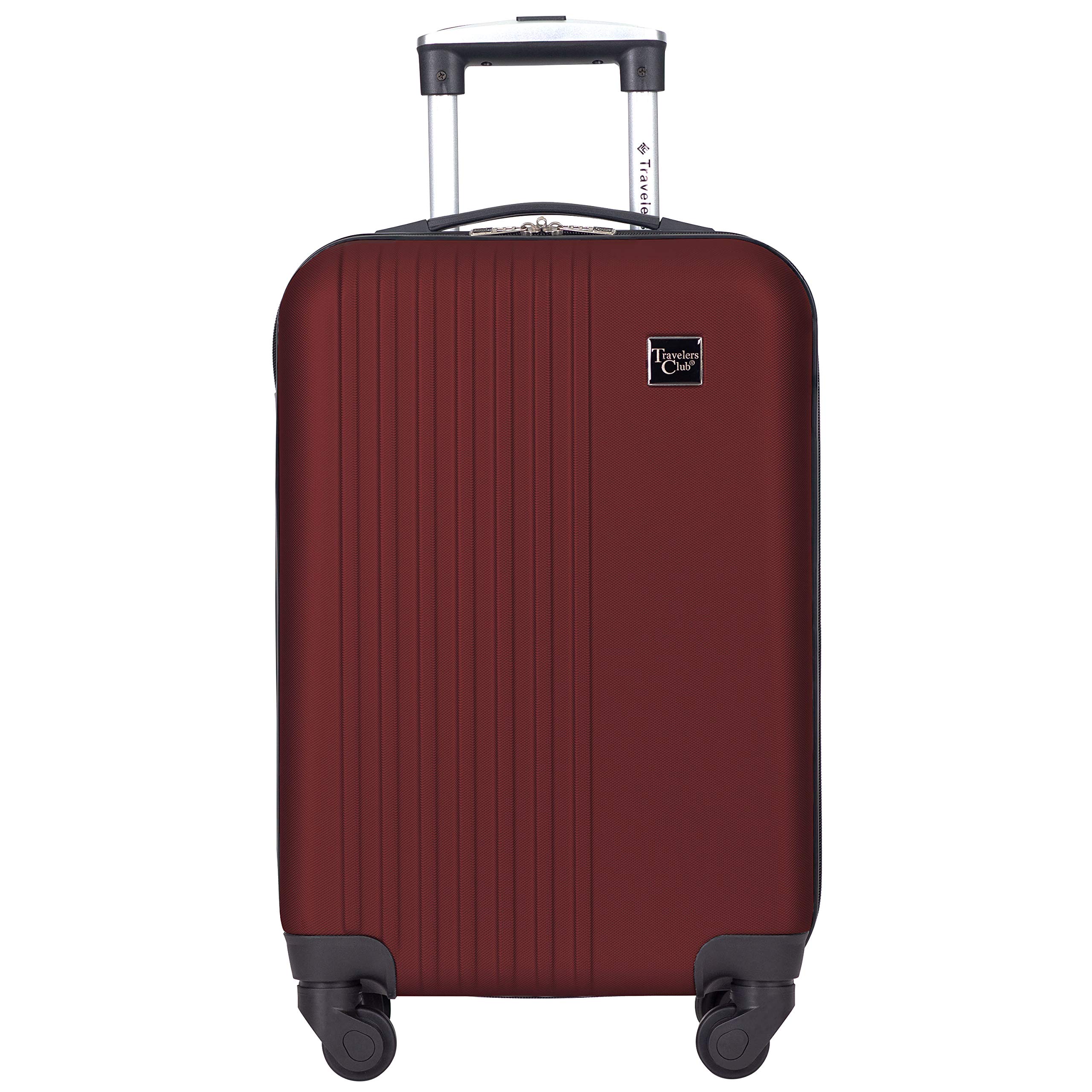 Travelers Club Cosmo Hardside Spinner Luggage, Rhubarb Red, CarryOn 20