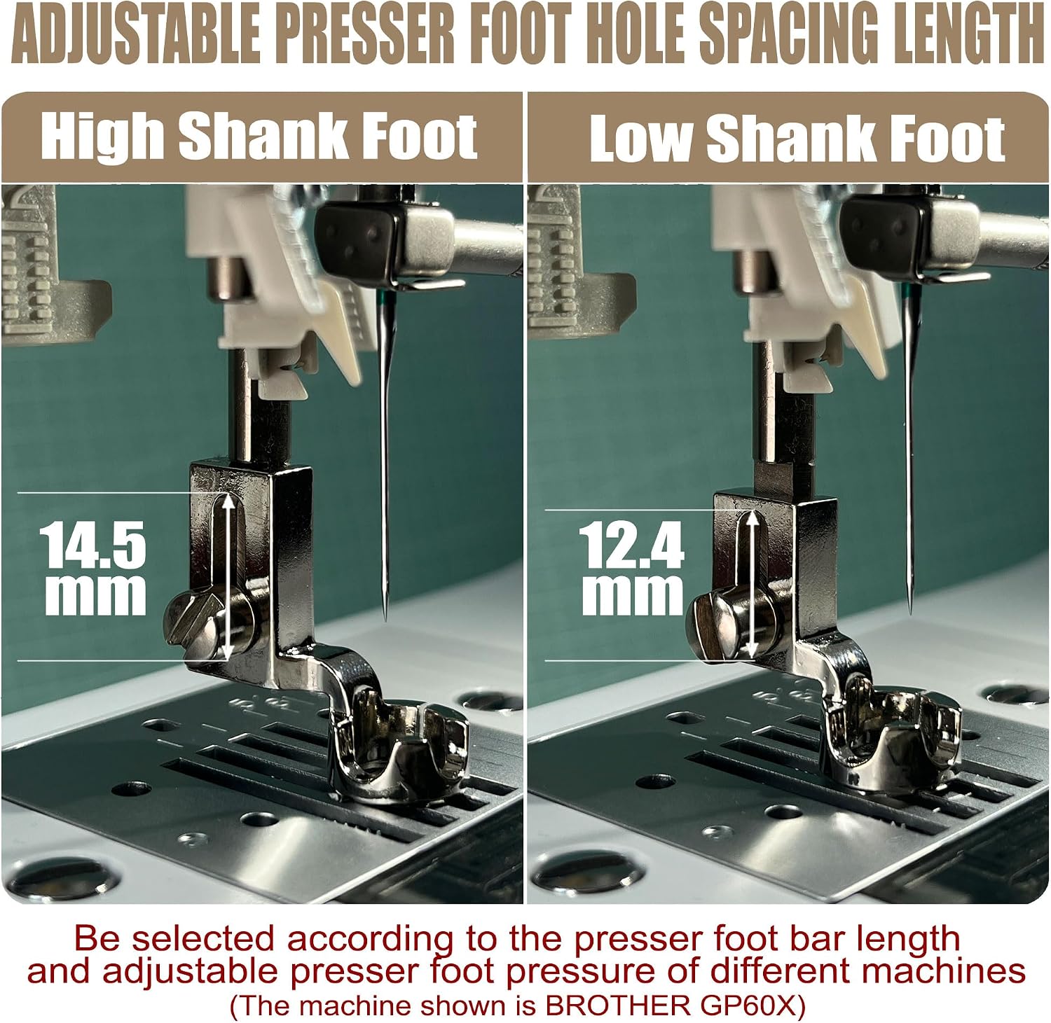 High Shank 1/4 Inch Free Motion Quilting Sewing Ruler Presser Foot