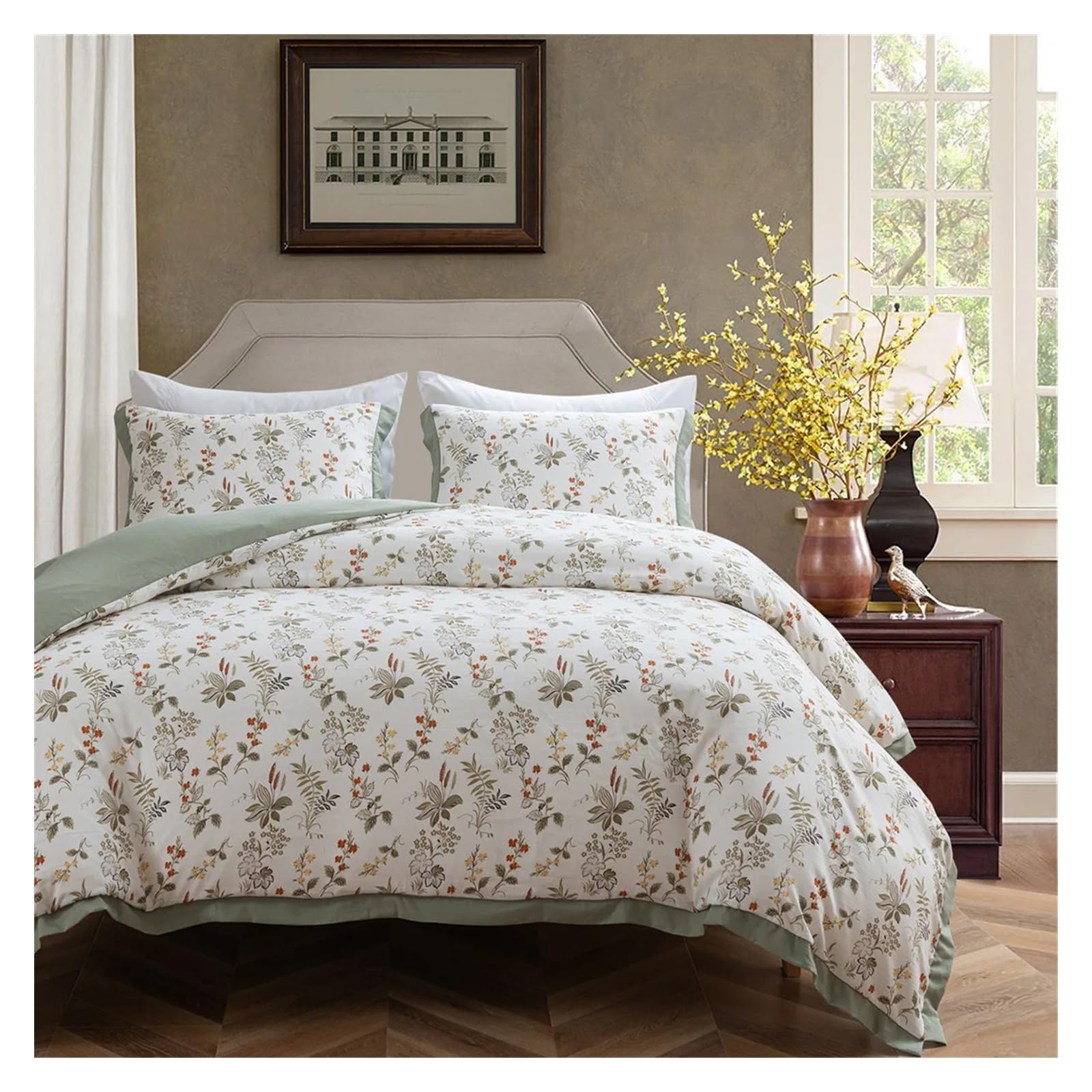 Amazon｜3/4 ピースセット 花柄布団カバーセット ヴィンテージ 素朴な