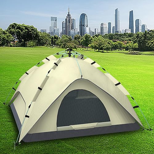 Miniatura 9 de Tienda de campaña desplegable instantánea para 2 a 3 personas, tienda de campaña reactiva al aire libre con ventanas de malla, configuración de 3