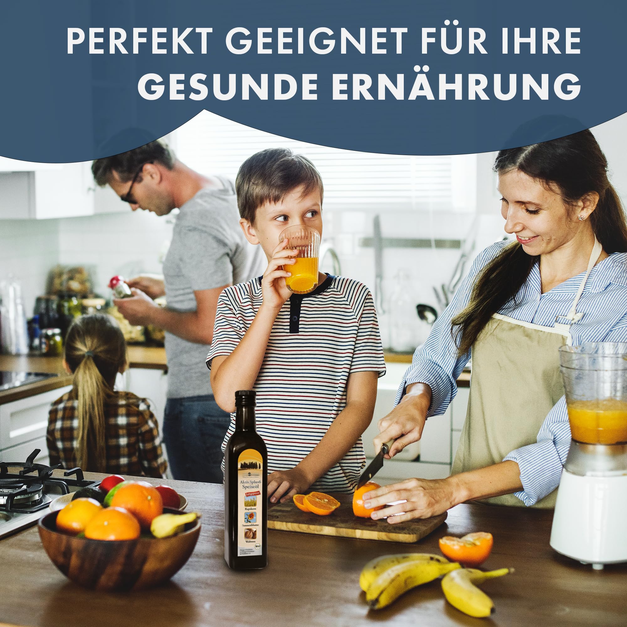Sana Essence Bio Aktiv 3+6 Speiseöl | kaltgepresstes Pflanzenöl mit Omega-3 & Omega-6 | Raps-, Sonnenblumen- & Walnussöl | ideal für Salate & Rohkost 6 x 500ml