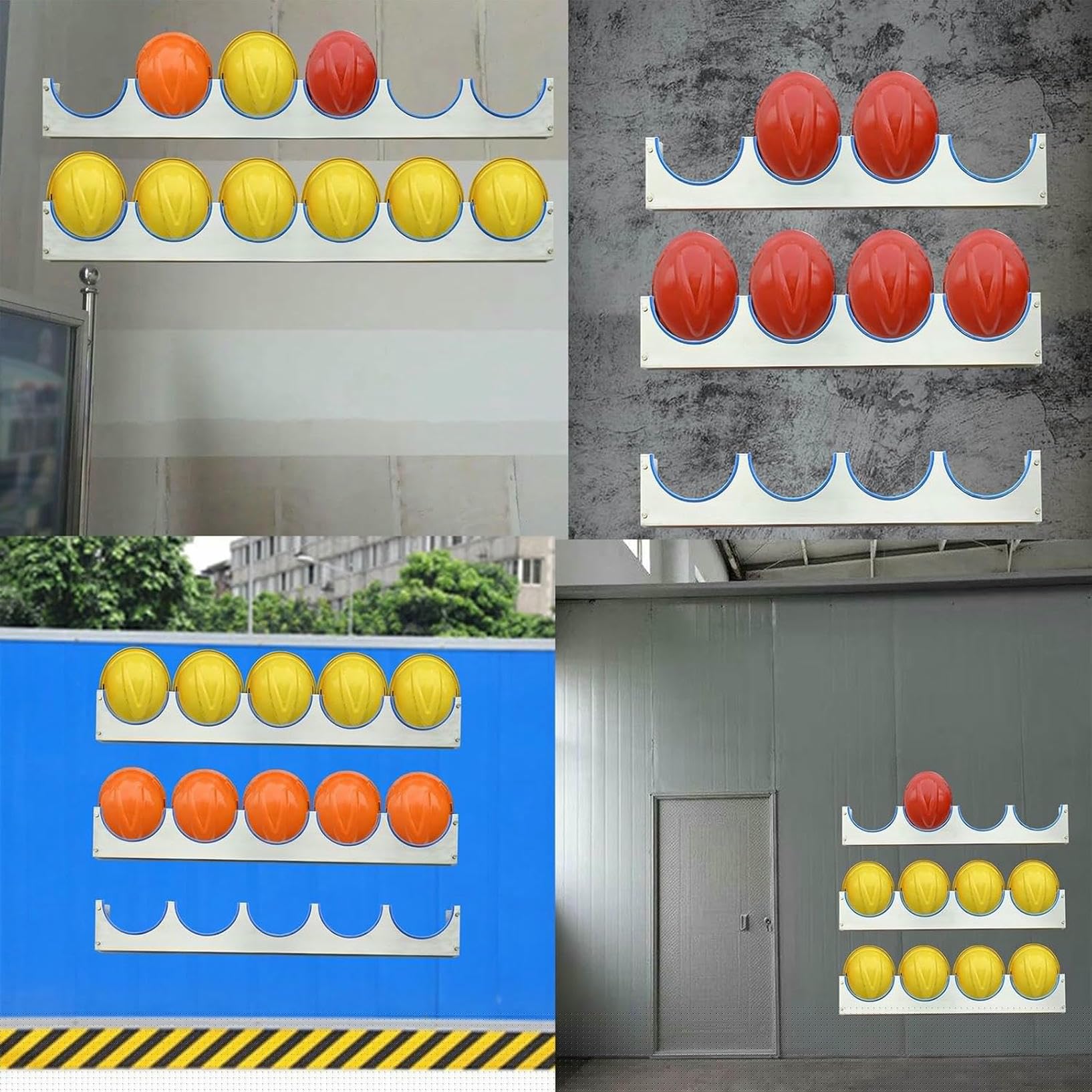 Multi-Couche Hard Hat Rack - Porte-Casque Monté Au Mur Pour Les Chantiers De Construction Et Le Stockage Intérieur, Organisateur De Chapeau Dur Durable, Accroche D'équipement De Sécurité Essentiel