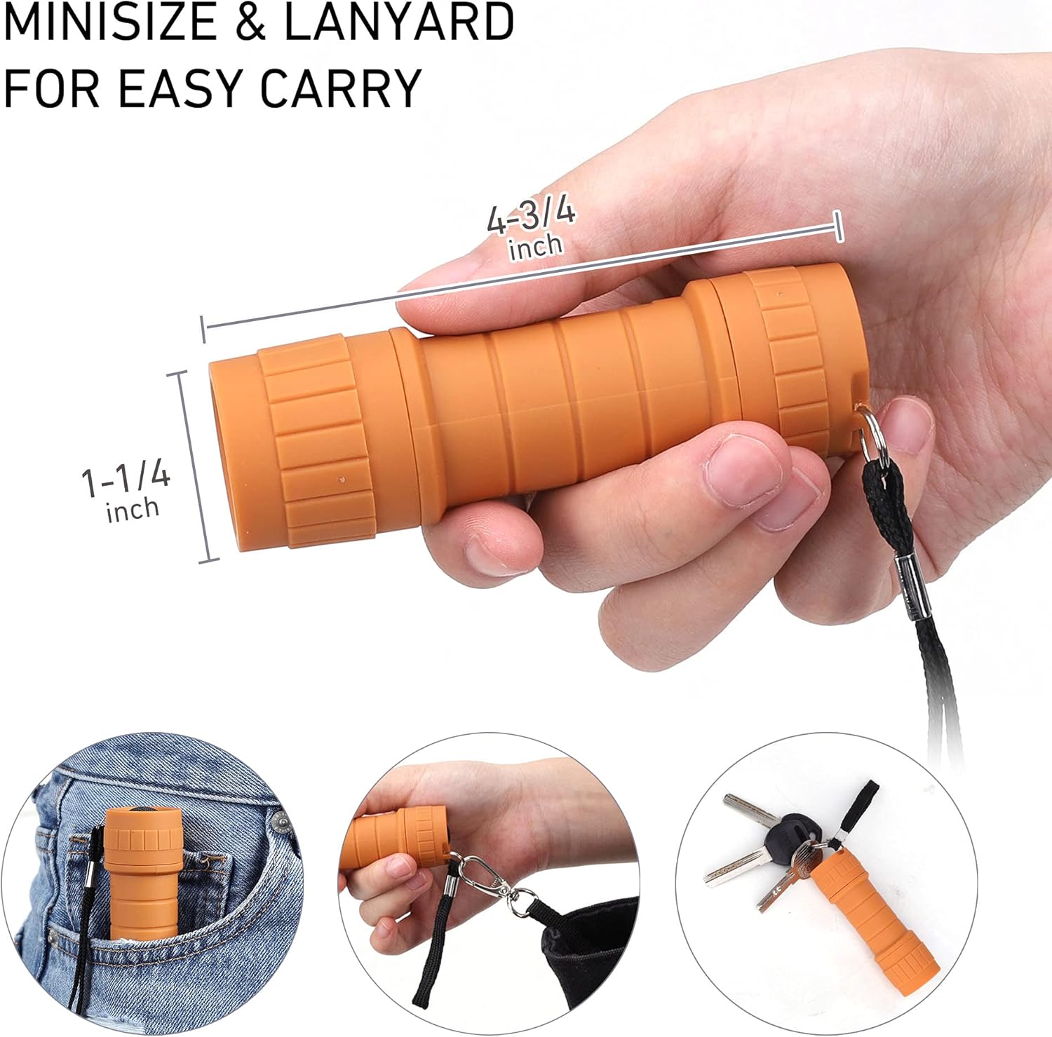 SEAMAGIC 6-Pack Professional Outdoor Mini Flashlights Set, Super Bright 100 Lumen LED Flashlights for Kids, Small Flashlights Pack with 18-Piece AAA Dry Batteries Included - - 