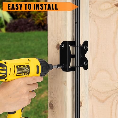 Miniatura 5 de Barra de acero para puerta de acero de 18.0 in (18 pulgadas), diseño para puertas de vinilo de metal de madera o valla de doble puerta, paquete de 2