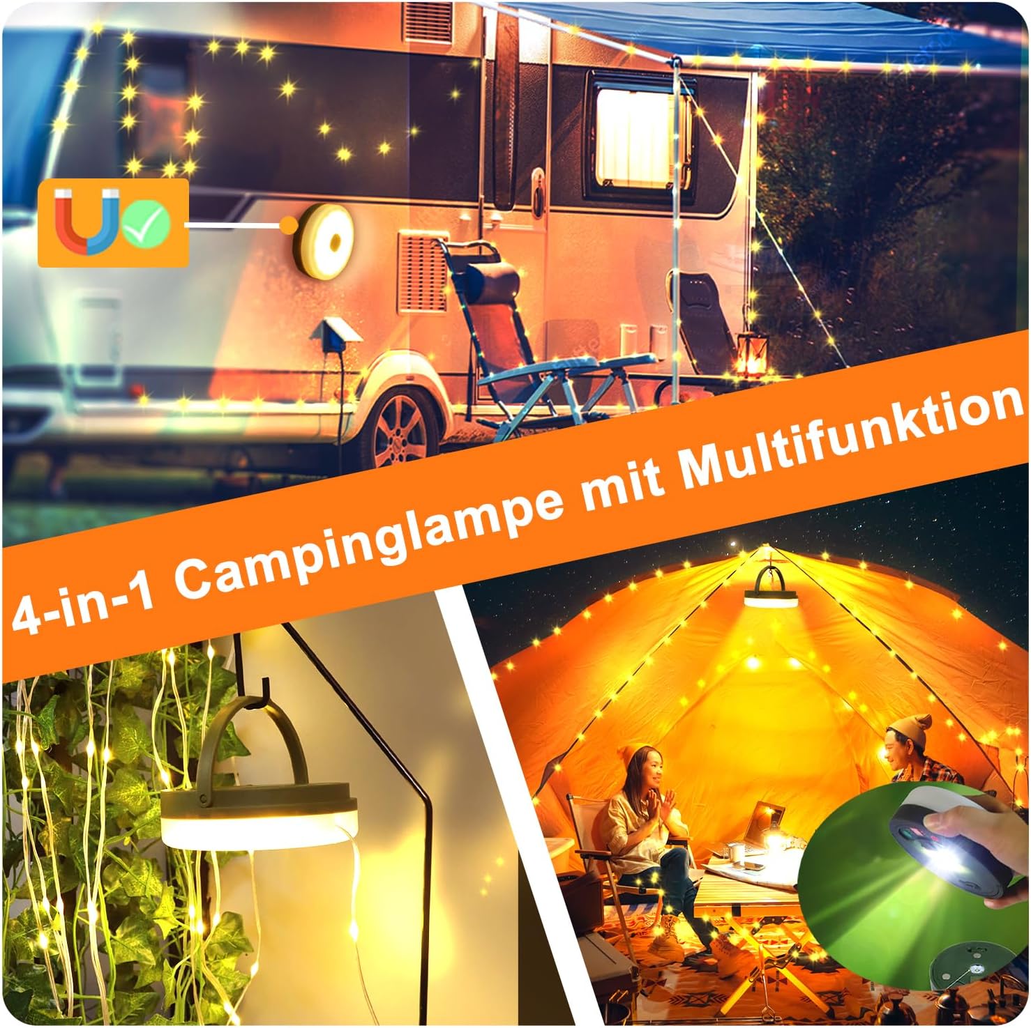 Ambalaj și accesorii ale ghirlandei luminoase de camping