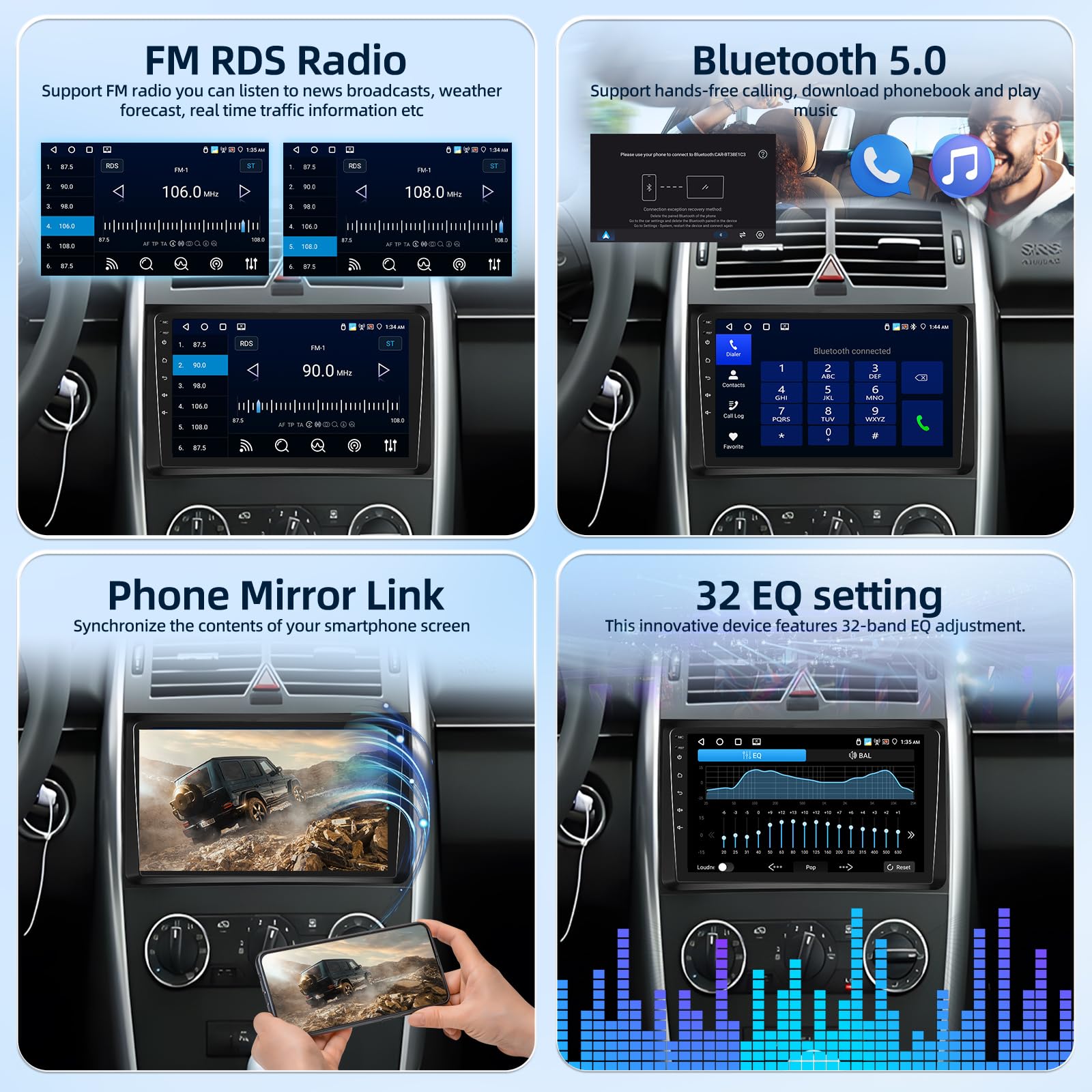 4G+64G Android Autoradio für Mercedes Benz Sprinter W906 W169 W245 W639 Vito Viano 2006-2011 mit Wireless Carplay & Android Auto, 9-Zoll Touchscreen mit GPS, WiFi, 32EQ, Bluetooth 5.0, FM/RDS Radio
