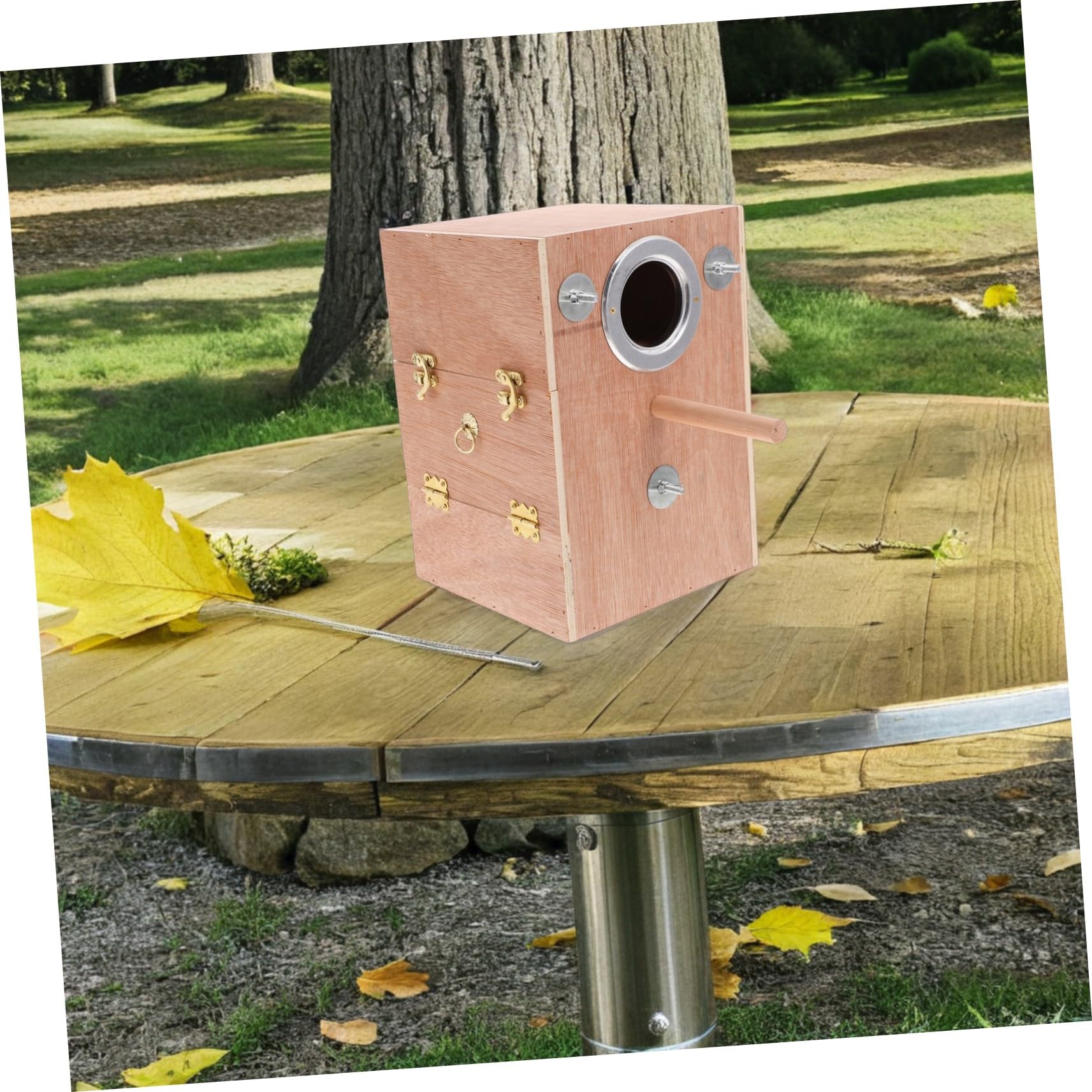 Caja de Cría de Madera para Periquitos con Ventana Abatible y Soporte Perchero Diseño Colgante Externo Que Ahorra para Cría de y Agapornis para Invierno
