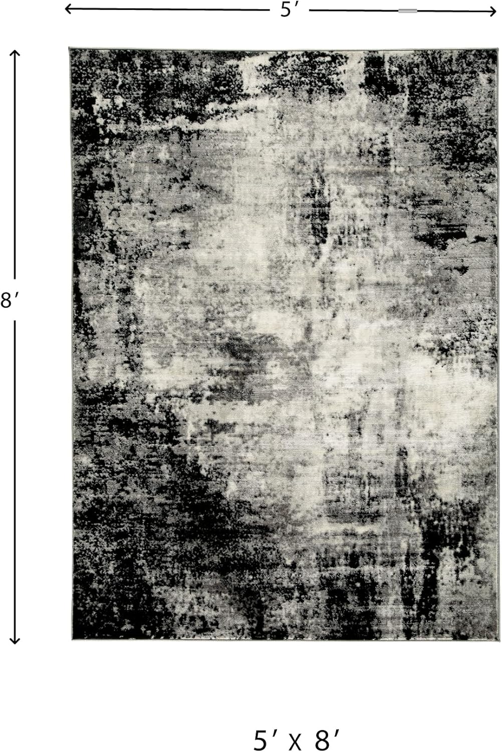 Signature Design by Ashley Zekeman Contemporary 5 x 8 Rug, Black & Light Gray