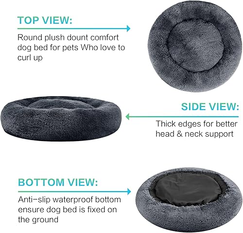 Miniatura 5 de SAVFOX Cama calmante para perros, cama antiansiedad, cama de perro de felpa para perros pequeños, tamaño mediano, grande y XL, cama suave y cómoda