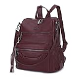Women's Backpacks & Purse - PU Leather Zipper Casual Backpacks & Shoulder Bags