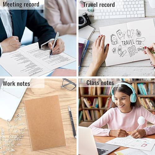 Miniatura 32 de EOOUT 80 cuadernos de papel kraft para niños, diarios en blanco a granel, libros de bocetos, cuaderno de composición de 60 páginas, 80 gsm, 8.3 x