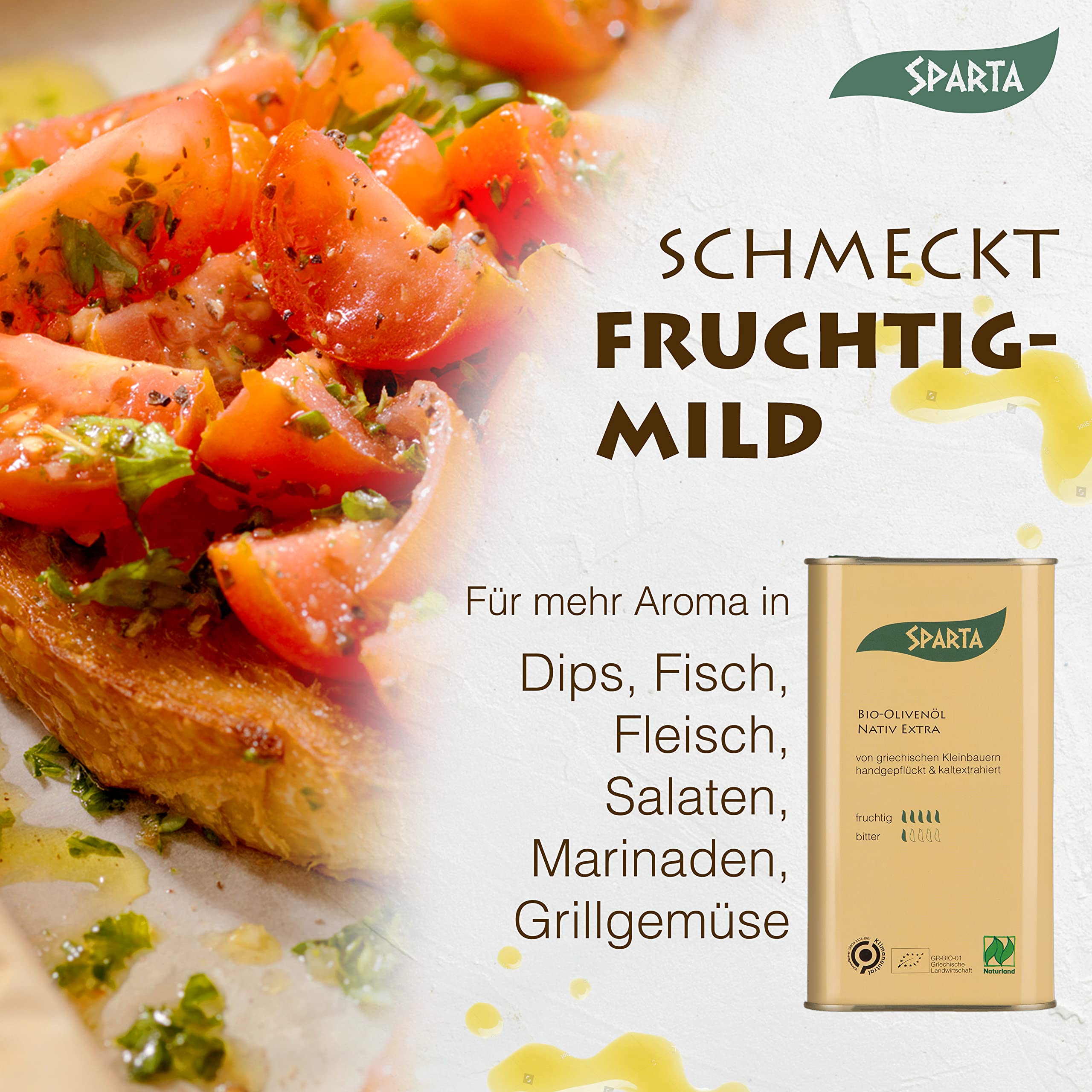 SPARTA Olivenöl erleben – BIO nativ-extra 1 l | Genieße gesunden Geschmack aus Griechenland