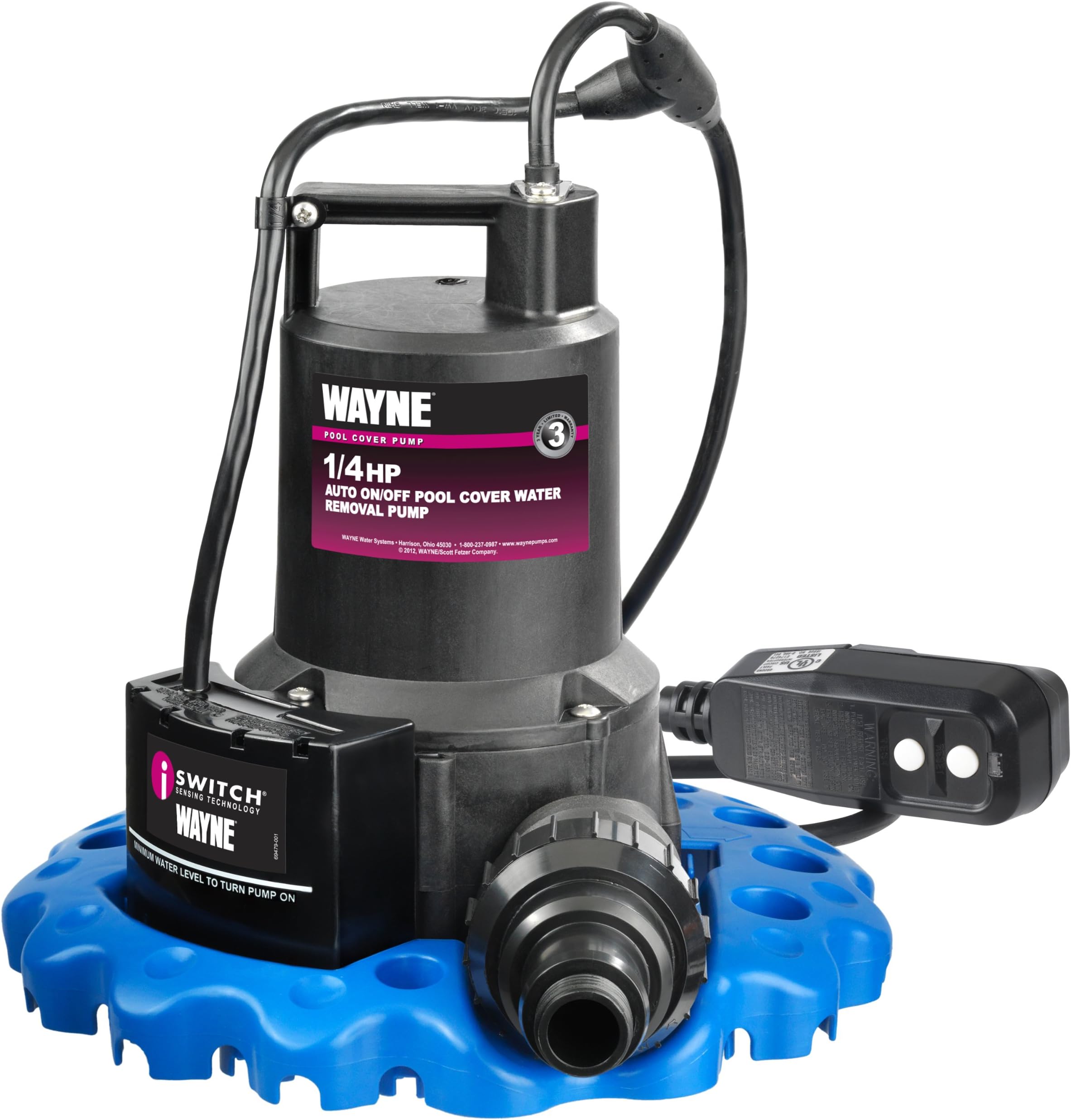 WAYNE WAPC250G Automatic ON/OFF Water Removal Pool Cover Pump With GFCI Protected Plug