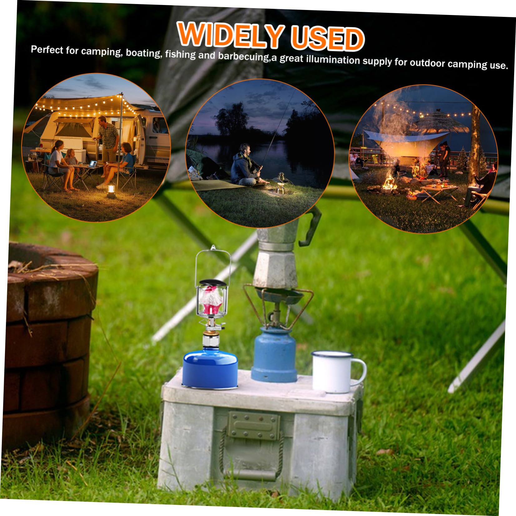 Tofficu Linterna de Gas para Iluminar Tiendas para Camping al Aire Libre con Iluminación de Propano, Cuerpo de Cobre y Nylon, Herramienta Portátil en Acampada