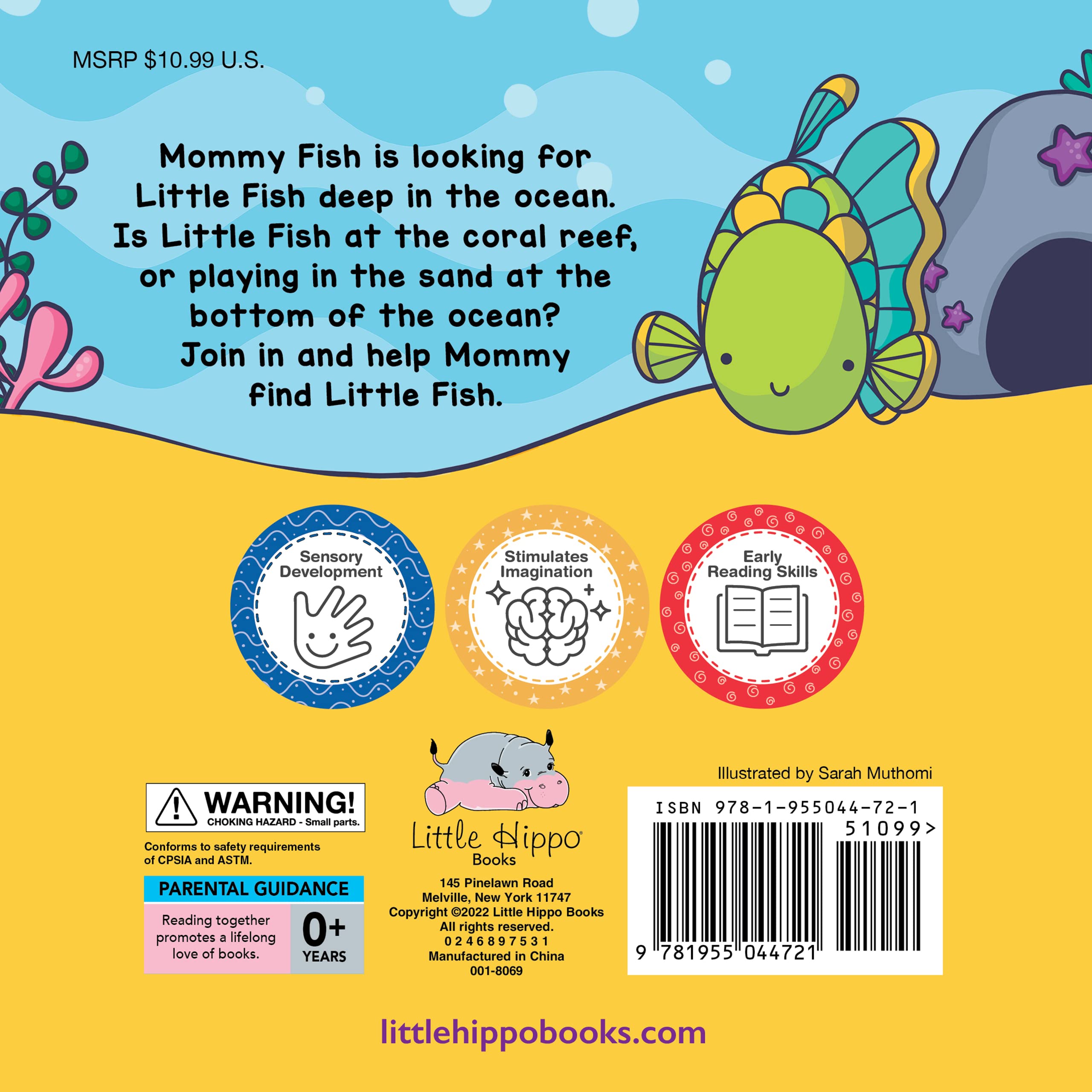 Little Hippo Libros Peek and Seek In the Ocean Libros infantiles de 1 a 3 años | Libros táctiles para niños de 1 a 3 años y libros para bebés | Los mejores libros para niños y libros sensoriales