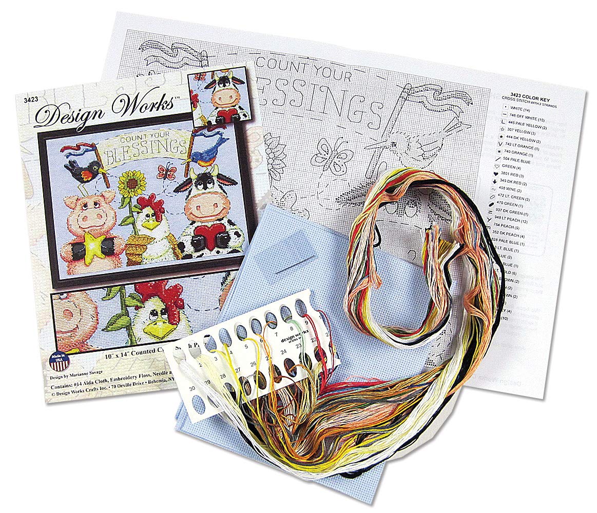 Kit Broderie Point De Croix Design Works - 66x23cm - Toile Aida 14 Fils