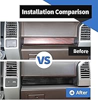 Vista 2 de Voodonala para Ford F-150 2015-2020 Cubierta de Panel de Consola Central Compatible con Ford F150 2015-2020 (ABS, Madera Negra, 4 Piezas/Set)