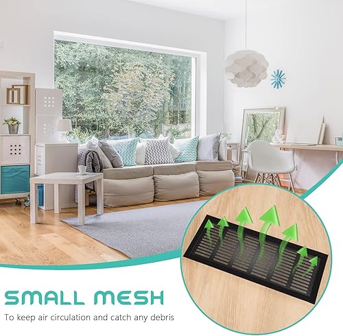 Miniatura 5 de Cubiertas de ventilación de piso, rejilla de ventilación de aire, rectangulares, de PVC, magnéticas, para pared, techo y suelo, captura de residuos