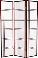 Vista 76 de Red Lantern Pantalla Shoji de doble cruz de 6 pies de alto, color blanco, 5 paneles