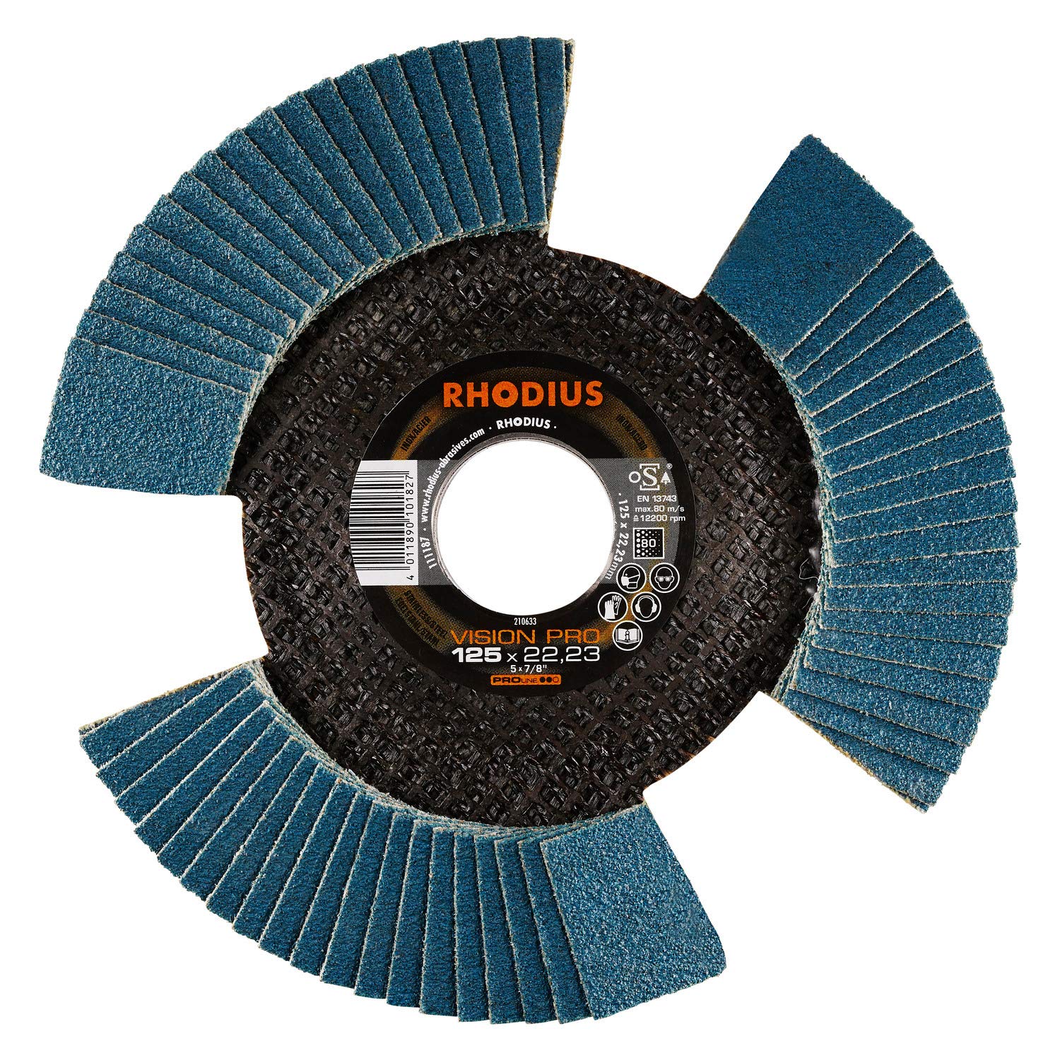 RHODIUS Lot de 10 disques abrasifs en inox pour meuleuse d'angle Ø 125 mm K80