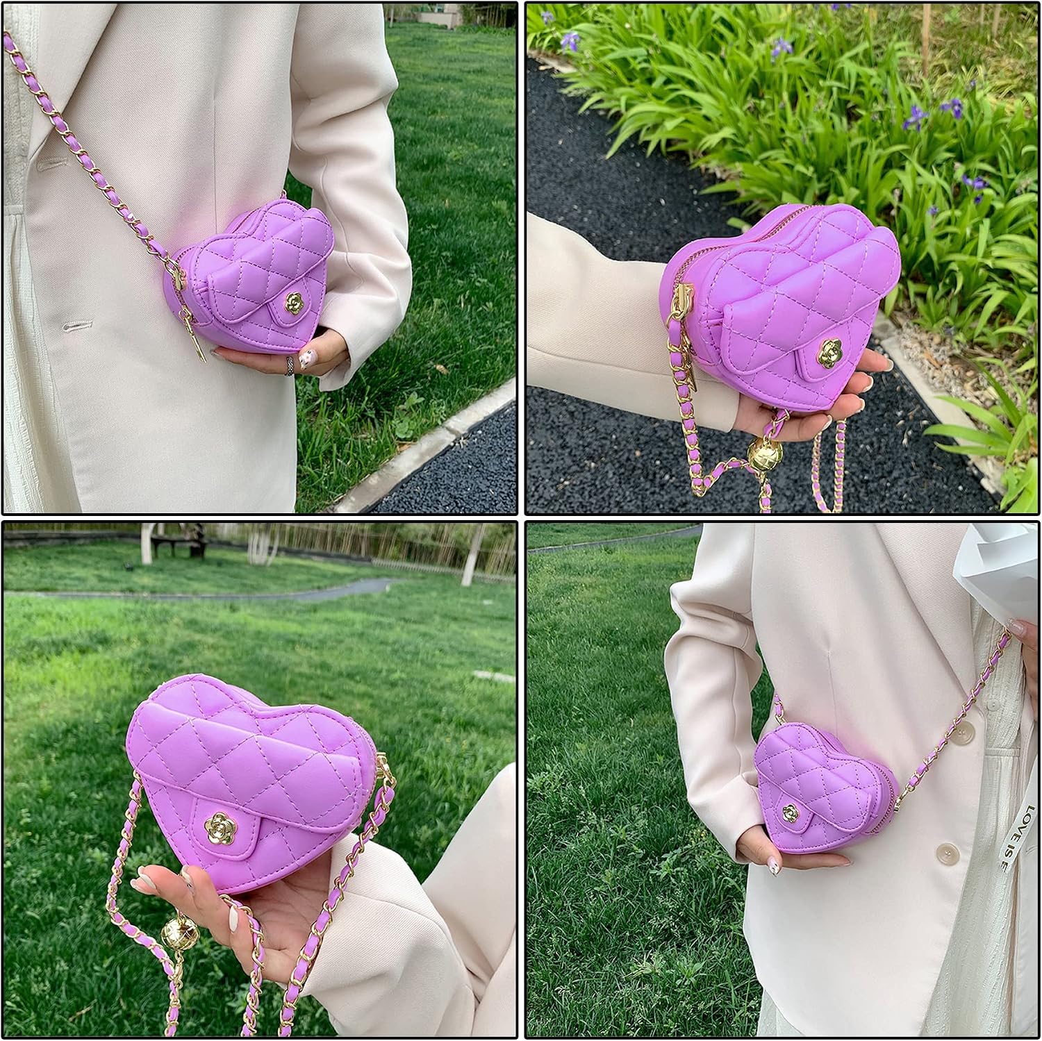 RARITYUS Cute Heart-shaped Crossbody Bag Fashion Wallet Shoulder Bag with Adjustable Strap for Women Girls