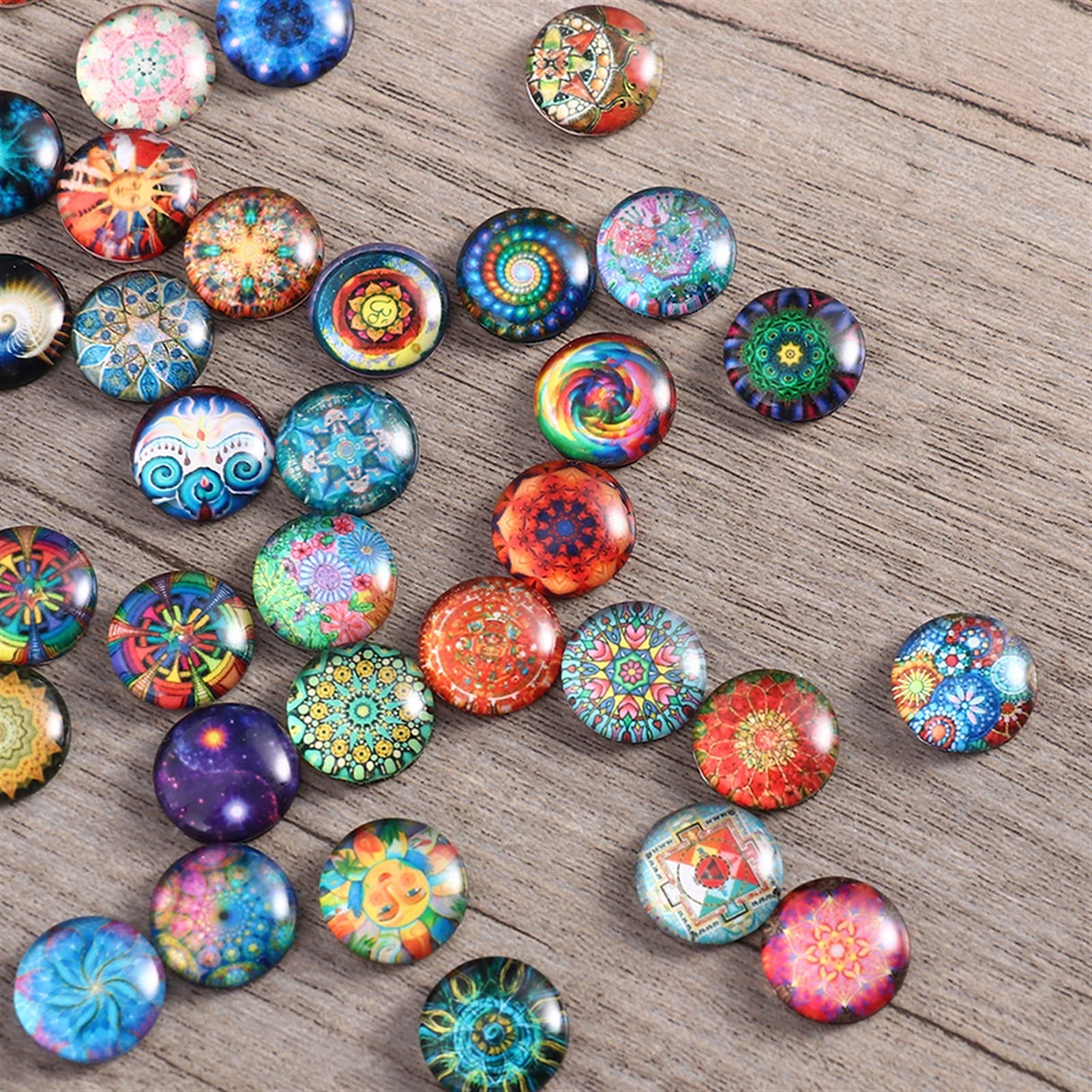 12mm 14mm Okrągłe szklane mozaiki Multicolor 100szt 200szt do rękodzieła tworzenia biżuterii(200pcs 12mm)