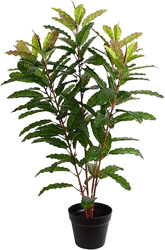 Vickerman Árbol de mirto verde artificial para uso diario, 34 pulgadas, decoración realista para el hogar u oficina, planta sintética en maceta de