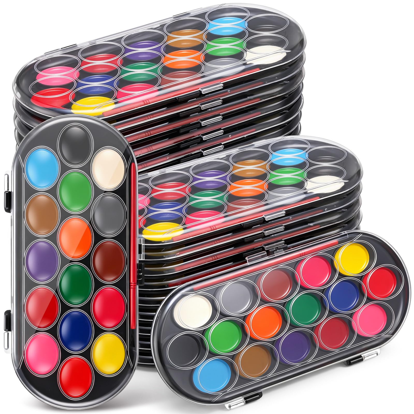 Photo 1 of YooNotee 48 Pack Watercolor Paint Set, 16 Assorted Colors, Watercolor Paint with Palette Tray and Brush Gifts Bulk for Beginners and Professionals, Art Party Favor, Prizes, Stocking Stuffers