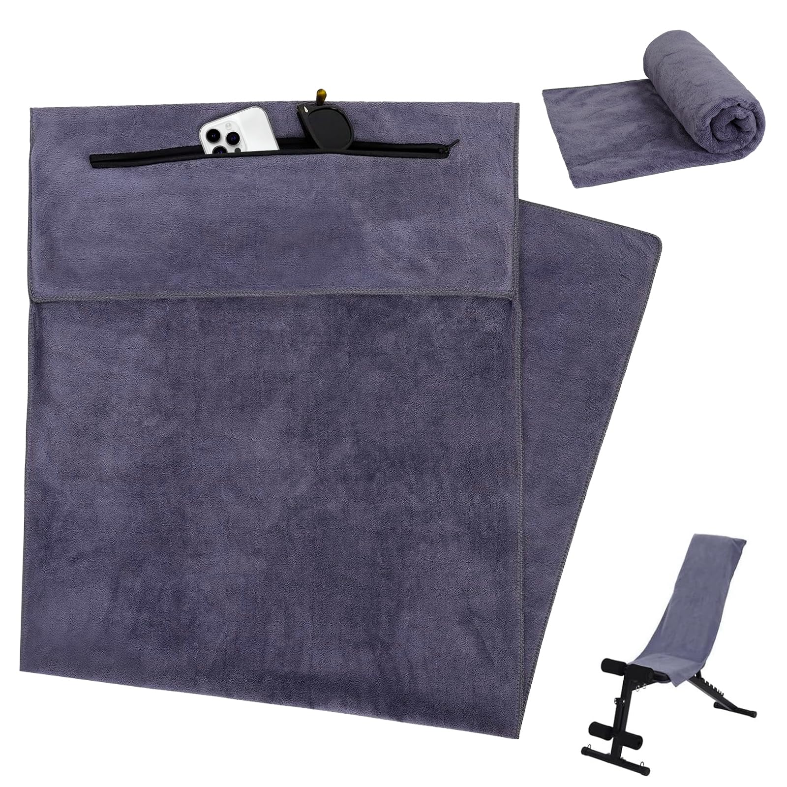 Pameil Fitnesshanddoek, set van 2, 120 x 50 cm, sporthanddoek