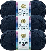 Vista 48 de Lion Brand Yarn 24/7 Cotton DK Yarn, Cameo