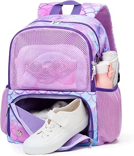 WAWSAM Kids Swim Bag for Swimmers, Beach Gym Bag with Wet Dry Shoes Compartments