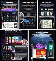 Vista 5 de 9" Android 10 Car Radio 1 Din Car Stereo for N-issan X-Trail T32 Qashqai J11 2013-2020 with Sat Nav Radio Audio Video Bluetooth AM PM WiFi SWC DSP