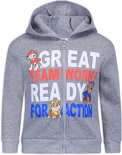 Miniatura 5 de Paw Patrol Nickelodeon Marshall, Rubble, and Chase Boys' 2 Pack Hoodie for Toddler and Little Kids BlueWhite