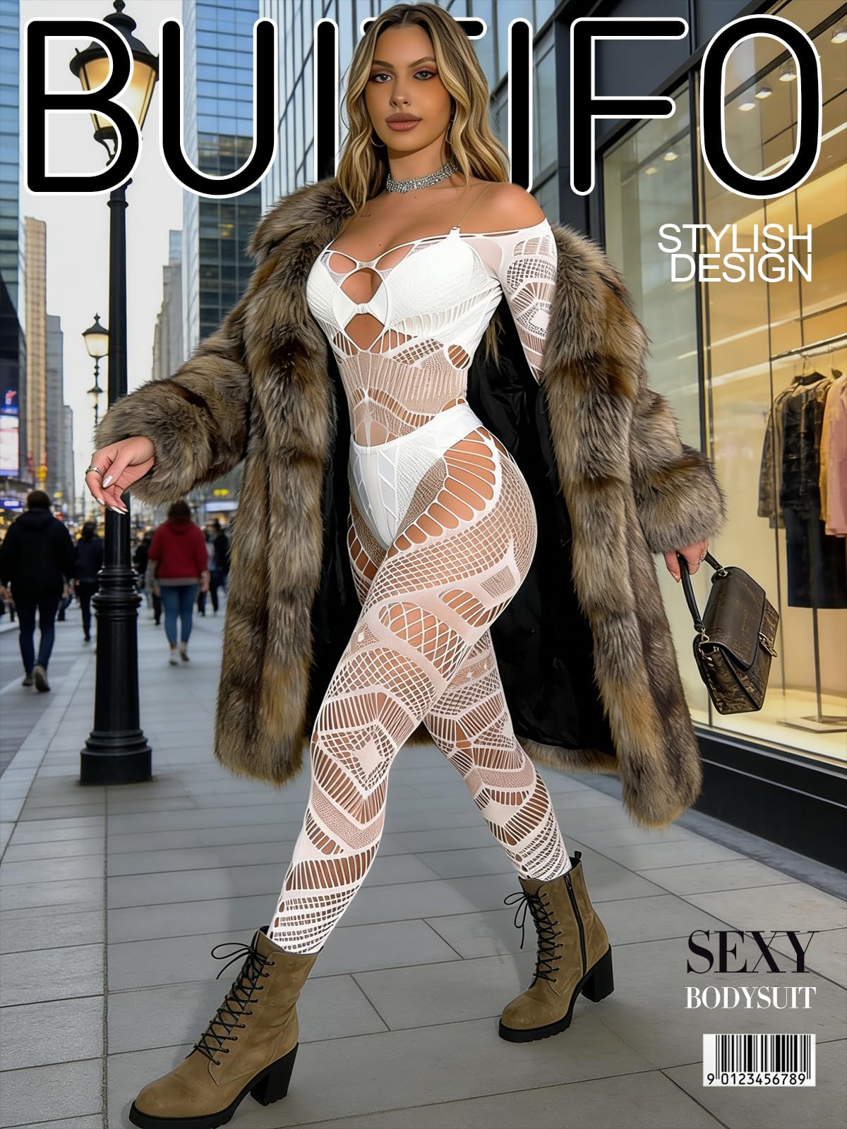 Buitifo Damskie rajstopy z siateczki Crotchless Bodys Seksowne rajstopy dla kobiet