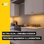 Lumières LED sous le comptoir à brancher GETINLIGHT de 12 pouces pour cuisine, blanc doux 3000K, paquet de 6, IN-0110-26-SN