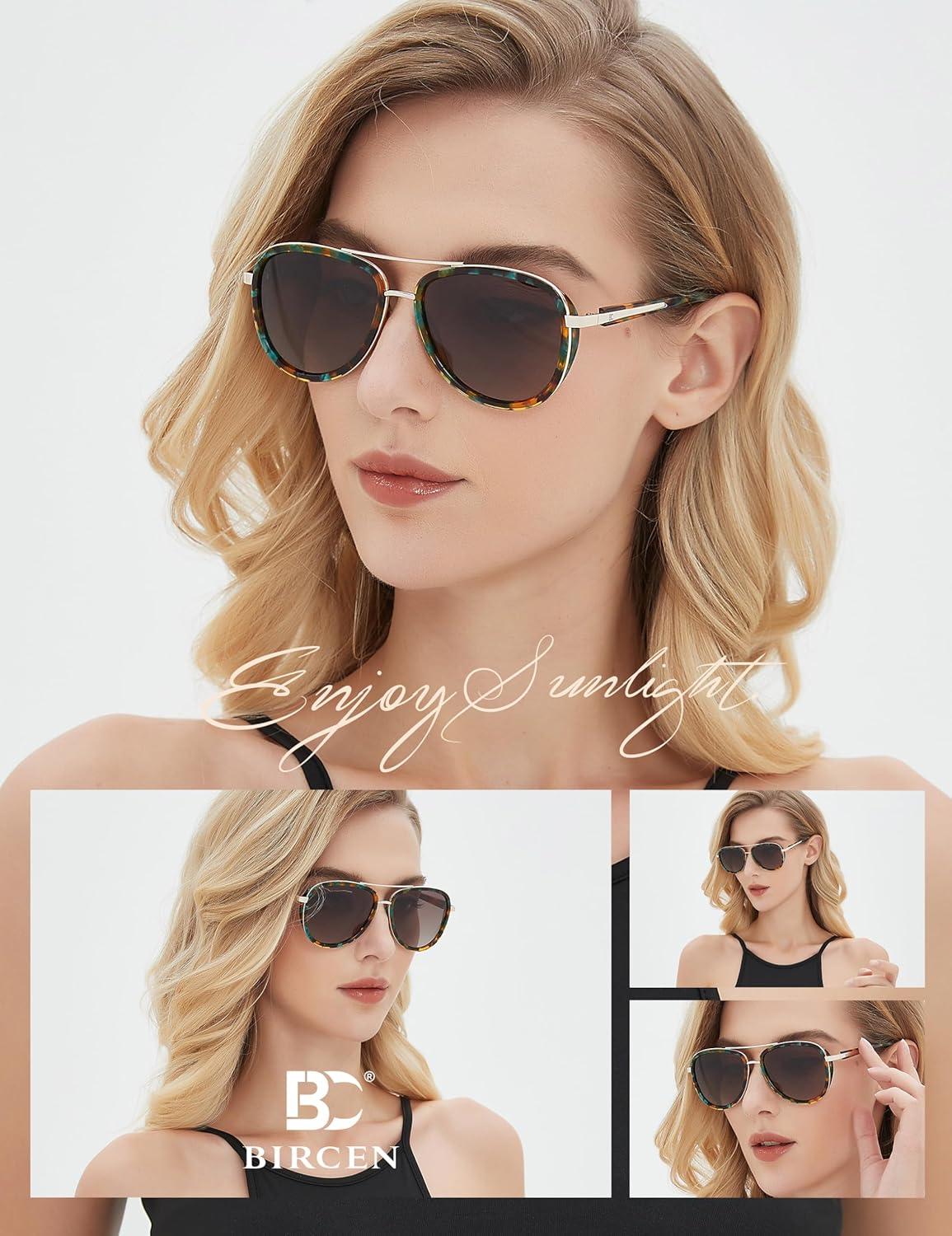 BIRCEN Polarized Sunglasses for Women UV - Protection Womens Retro Mirrored Shades with Acetate Frame BC2001 - Image 2