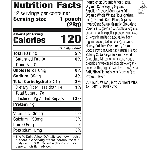Miniatura 2 de Annie's Organic Friends Bunny Grahams, bocadillos Graham horneados con chispas de chocolate, chocolate y miel, 12 bolsas, 12 onzas