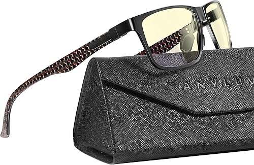 Miniatura 72 de ANYLUV Gafas de bloqueo de luz azul para hombre, gafas de juegos de computadora, ligeras, de metal Al-Mg, protección ocular antifatiga ocular