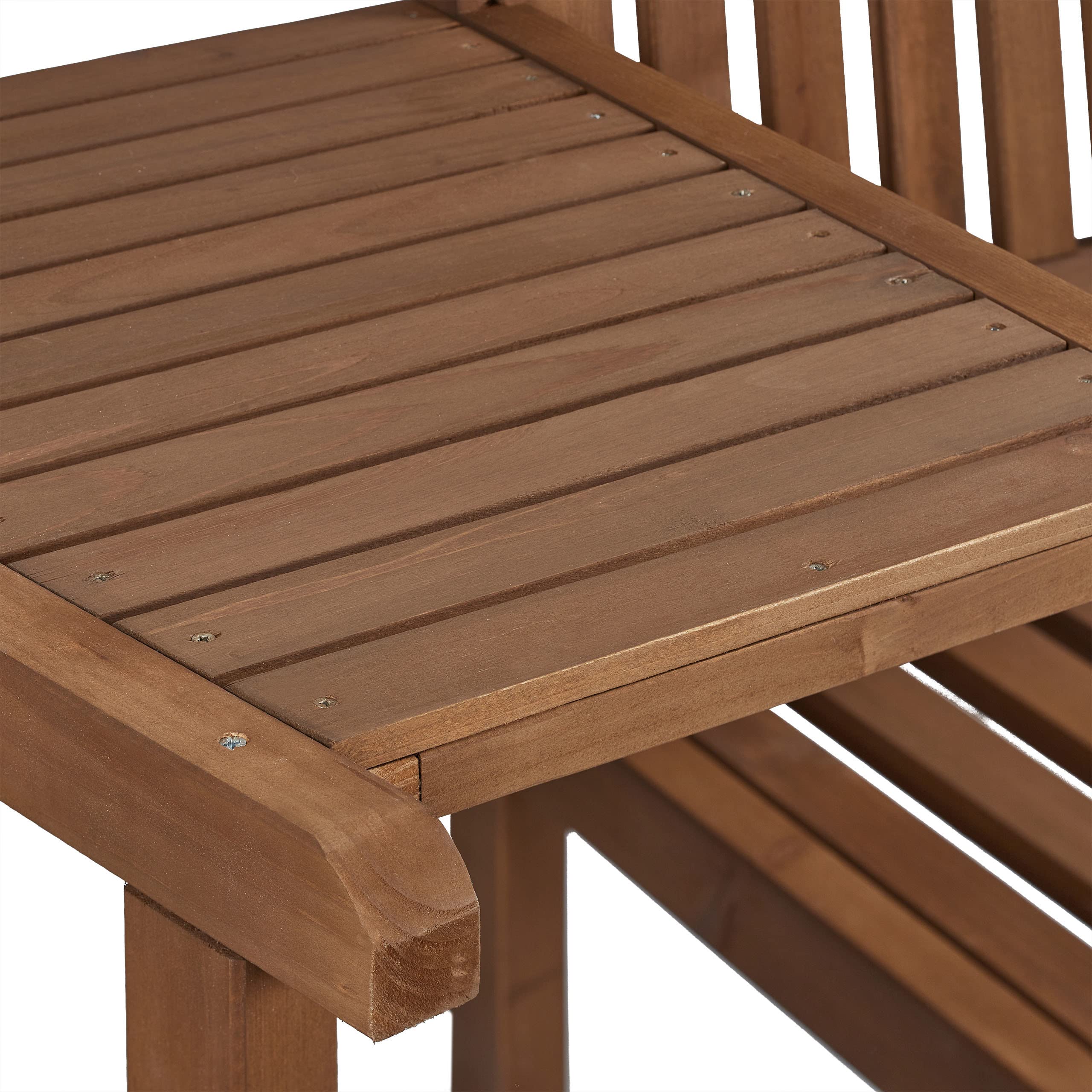Relaxdays Gartenbank mit integriertem Tisch, 2-Sitzer, robuste Holz Sitzbank, Garten & Balkon, HBT: 86x161x61 cm, braun