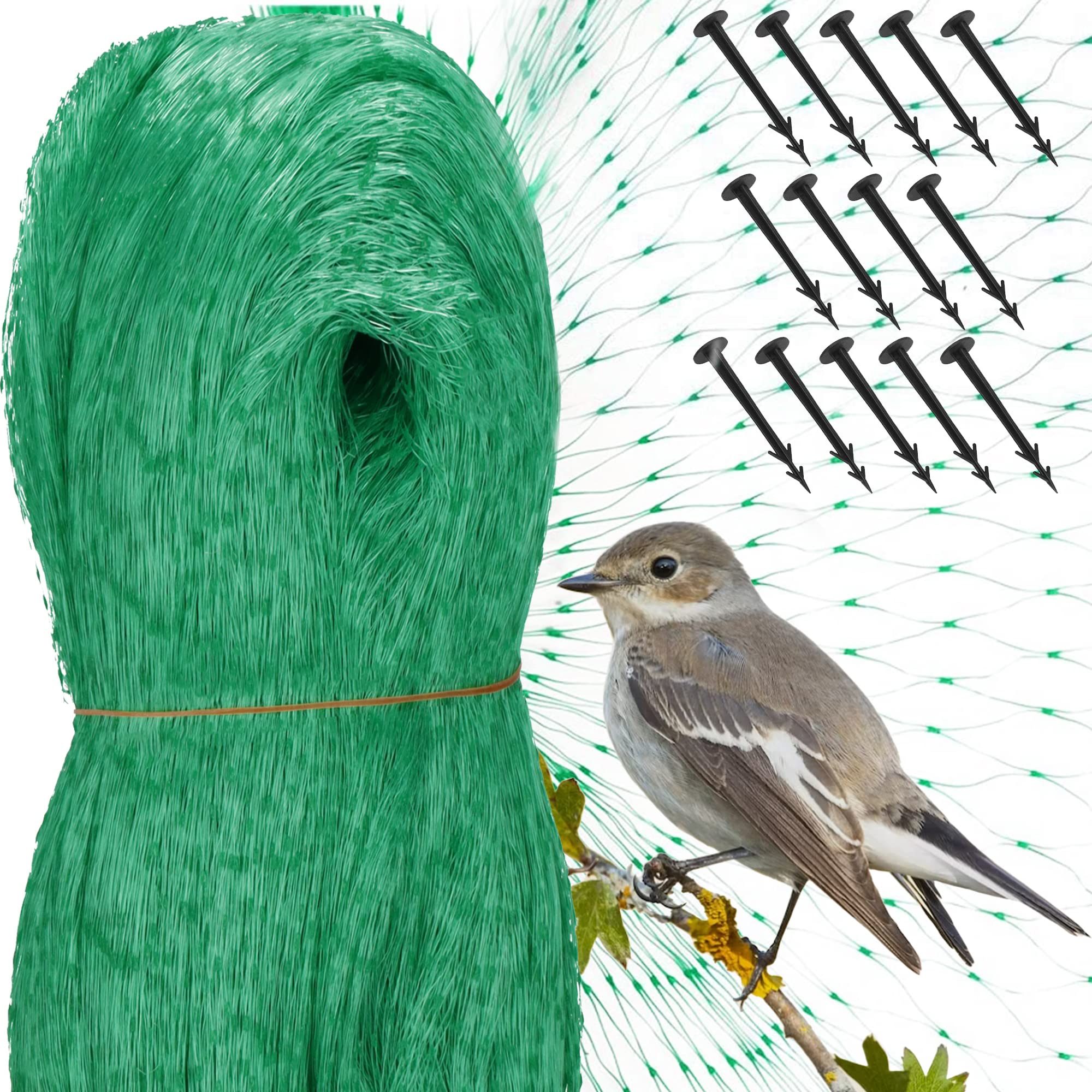 SPRINGOS Siatka chroniąca przed ptakami, 8 x 14 m, kotwa gruntowa, siatka na drzewa owocowe, siatka na liście, piaskownica, siatka basenowa