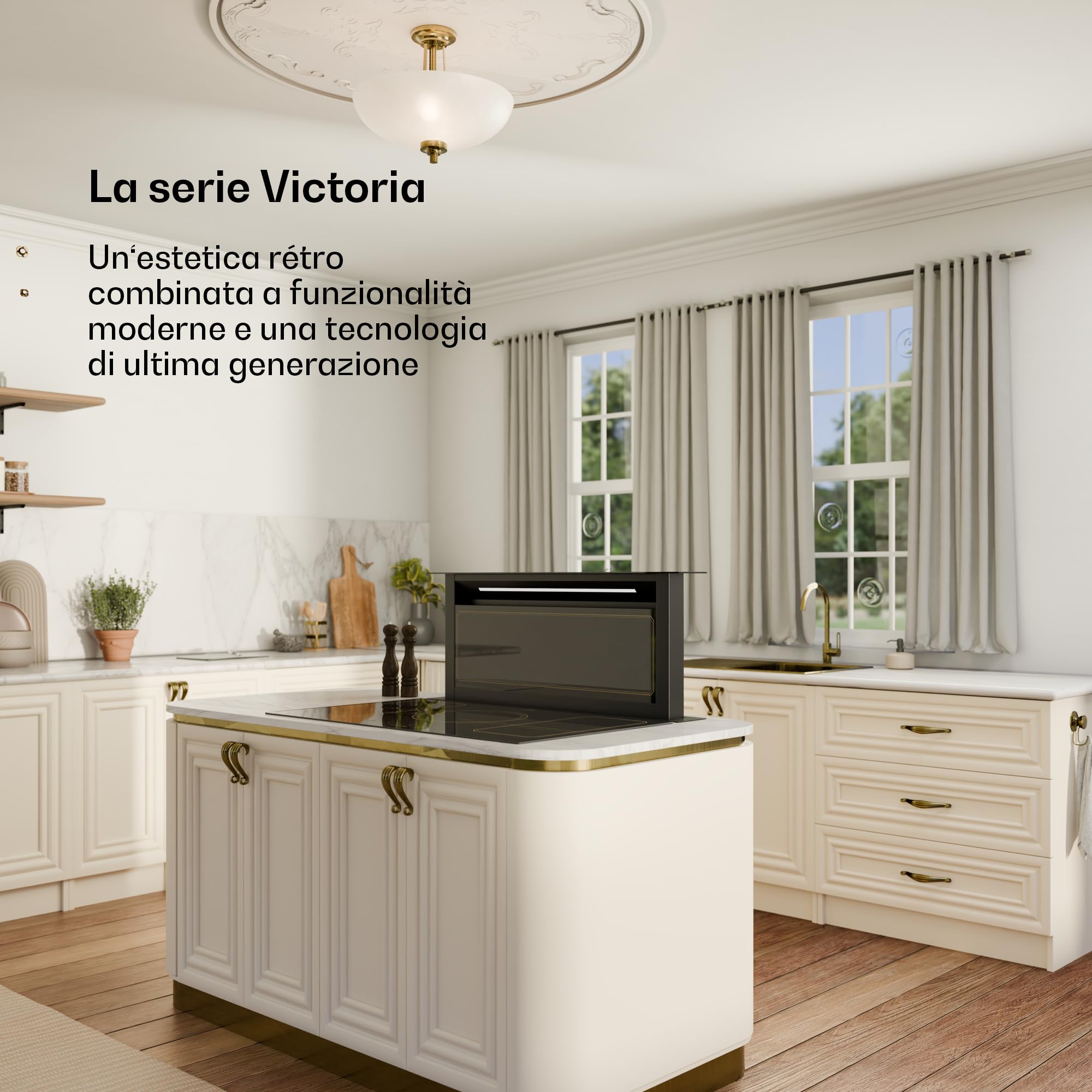 KLARSTEIN Victoria - Cappa a Scomparsa, Cappa da Cucina, A++, 720 m³/Ora, Silenziosa: 52 Db, Touchscreen, Filtri Lavabili, LED, Nero